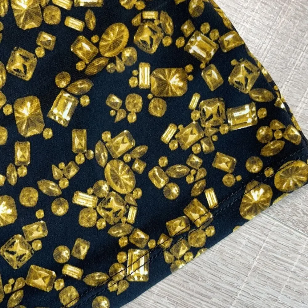 MICHAEL KORS Black Brown Jewel Print Halter Top